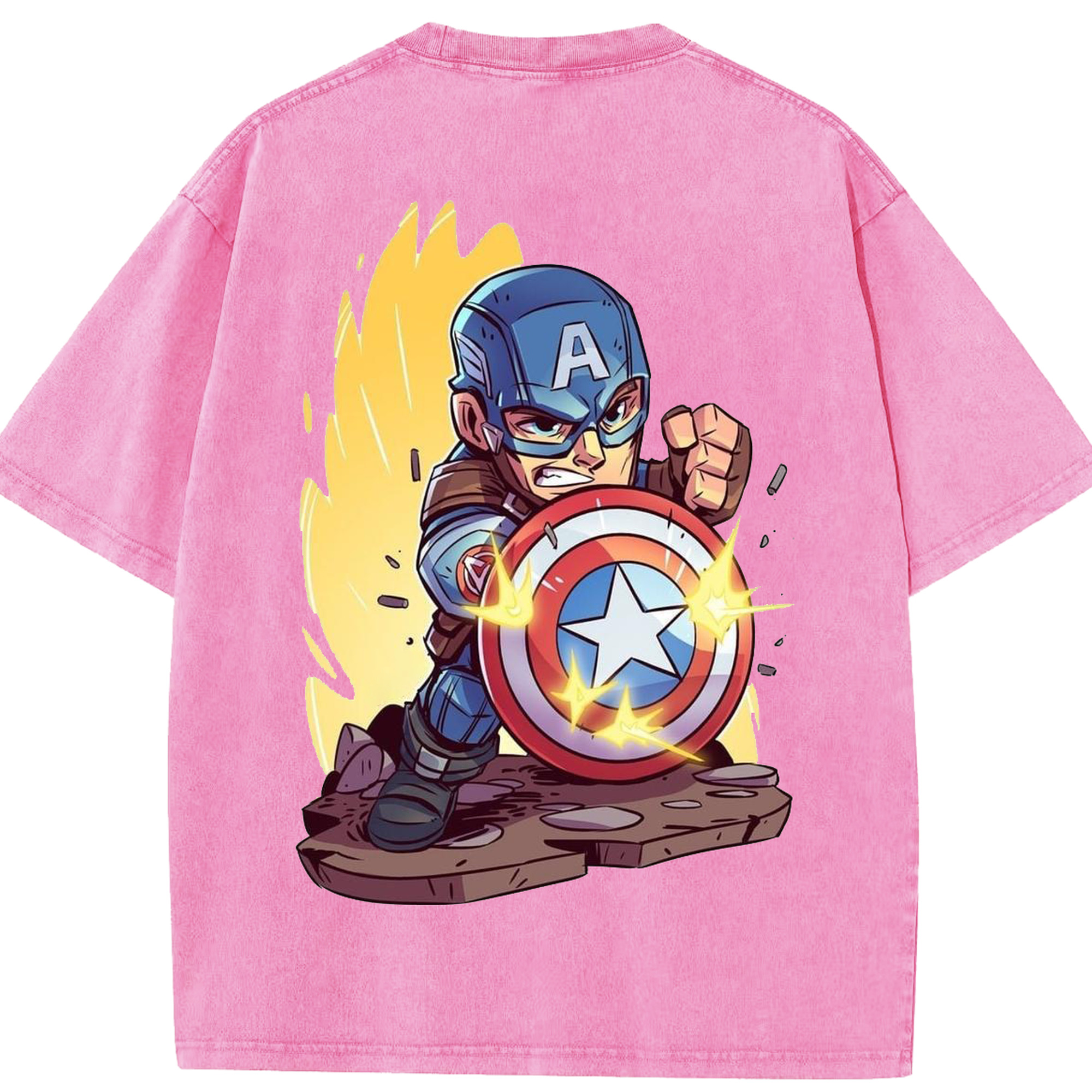 （画像用） アベンジャーズ The Avengers 綿100% ヴィンテージ風 半袖Tシャツ（背面プリント）
